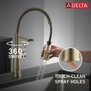 Single Handle Pull Down Kitchen Faucet in Champagne Bronze 