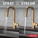 Single Handle Pull Down Kitchen Faucet in Champagne Bronze 