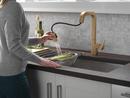Single Handle Pull Down Kitchen Faucet in Champagne Bronze 