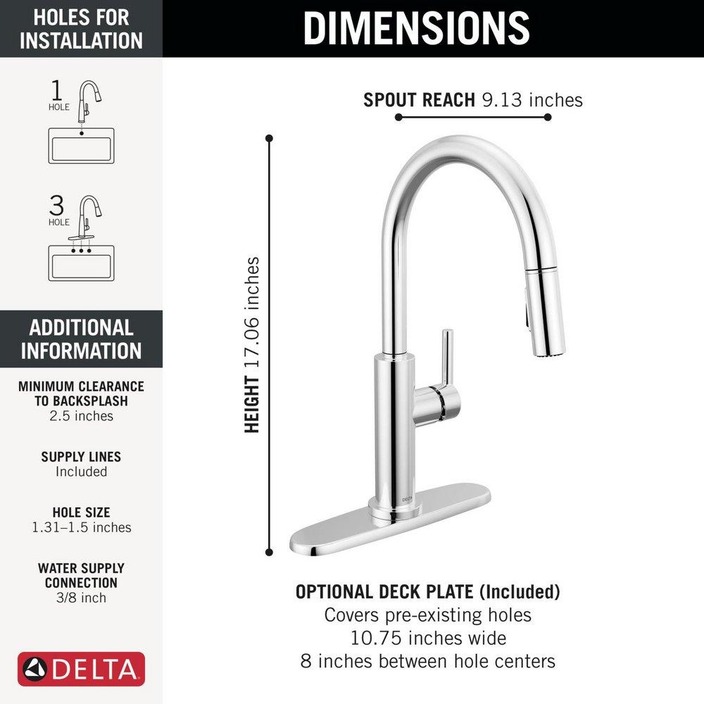 DELTA NICOLI SINGLE HANDLE PULL-DOWN KITCHEN FAUCET 