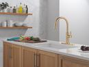 Single Handle Pull Down Kitchen Faucet in Champagne Bronze 