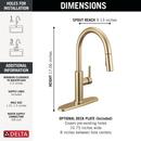 Single Handle Pull Down Kitchen Faucet in Champagne Bronze 