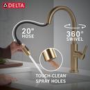 Single Handle Pull Down Kitchen Faucet in Champagne Bronze 