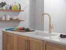 Single Handle Pull Down Kitchen Faucet in Champagne Bronze 