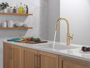 Single Handle Pull Down Kitchen Faucet in Champagne Bronze 