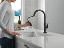 Single Handle Pull Down Kitchen Faucet in Matte Black with Champagne Bronze 