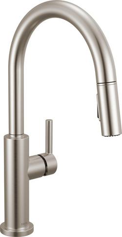 Single Handle Pull Down Kitchen Faucet in Stainless