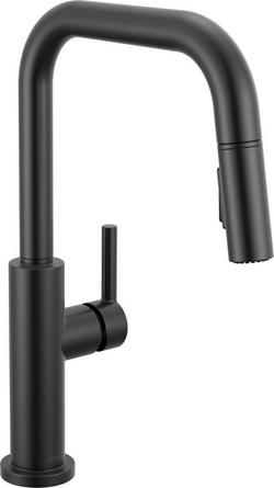 Single Handle Pull Down Kitchen Faucet in Matte Black