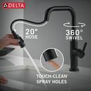 Single Handle Pull Down Kitchen Faucet in Matte Black 