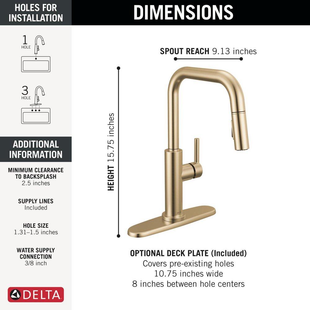 DELTA NICOLI SINGLE HANDLE PULL-DOWN KITCHEN FAUCET 