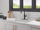 Single Handle Pull Down Kitchen Faucet in Matte Black with Champagne Bronze 
