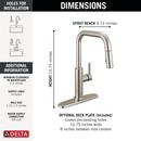 Single Handle Pull Down Kitchen Faucet in Stainless 