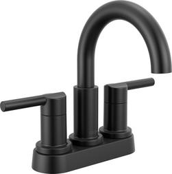 Two Handle Centerset Bathroom Sink Faucet in Matte Black