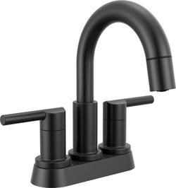 Two Handle Centerset Bathroom Sink Faucet in Matte Black