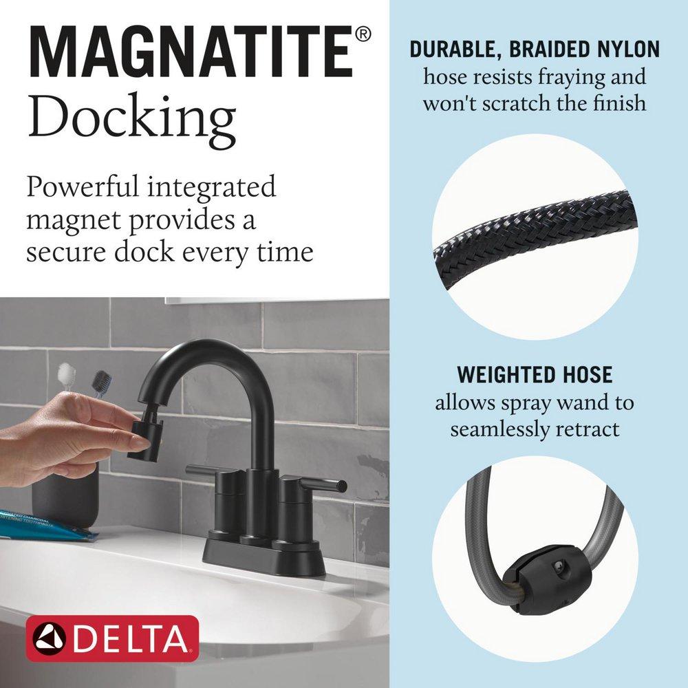 Two Handle Centerset Bathroom Sink Faucet in Matte Black 