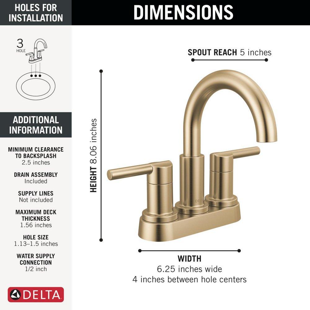 Two Handle Centerset Bathroom Sink Faucet in Champagne Bronze 