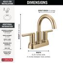 Two Handle Centerset Bathroom Sink Faucet in Champagne Bronze 