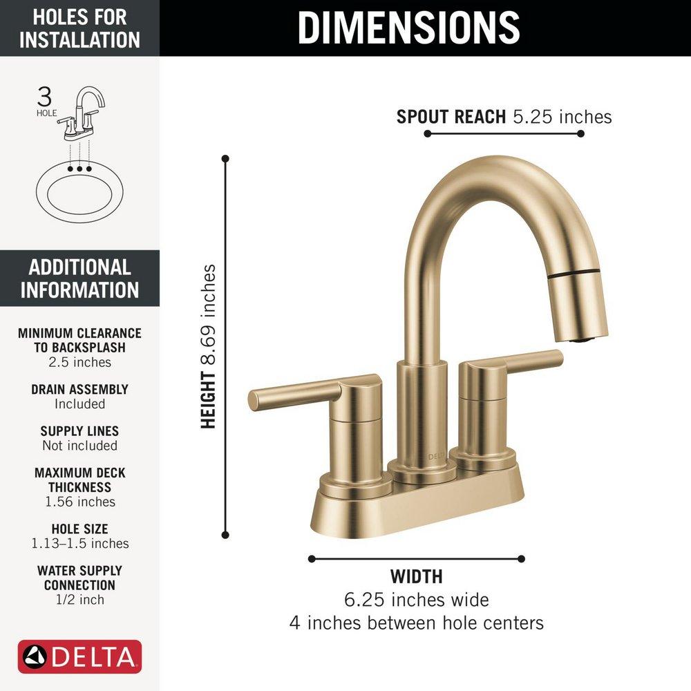 Two Handle Centerset Bathroom Sink Faucet in Champagne Bronze 
