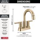 Two Handle Centerset Bathroom Sink Faucet in Champagne Bronze 