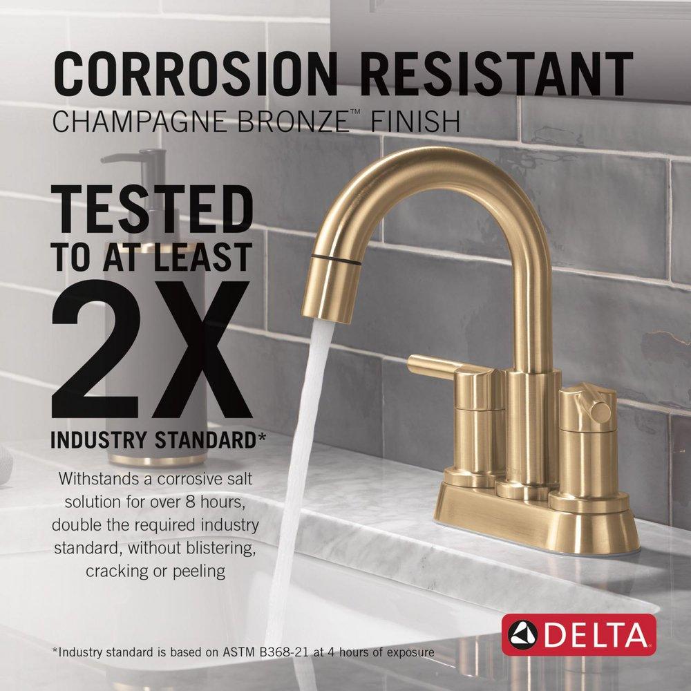 Two Handle Centerset Bathroom Sink Faucet in Champagne Bronze 