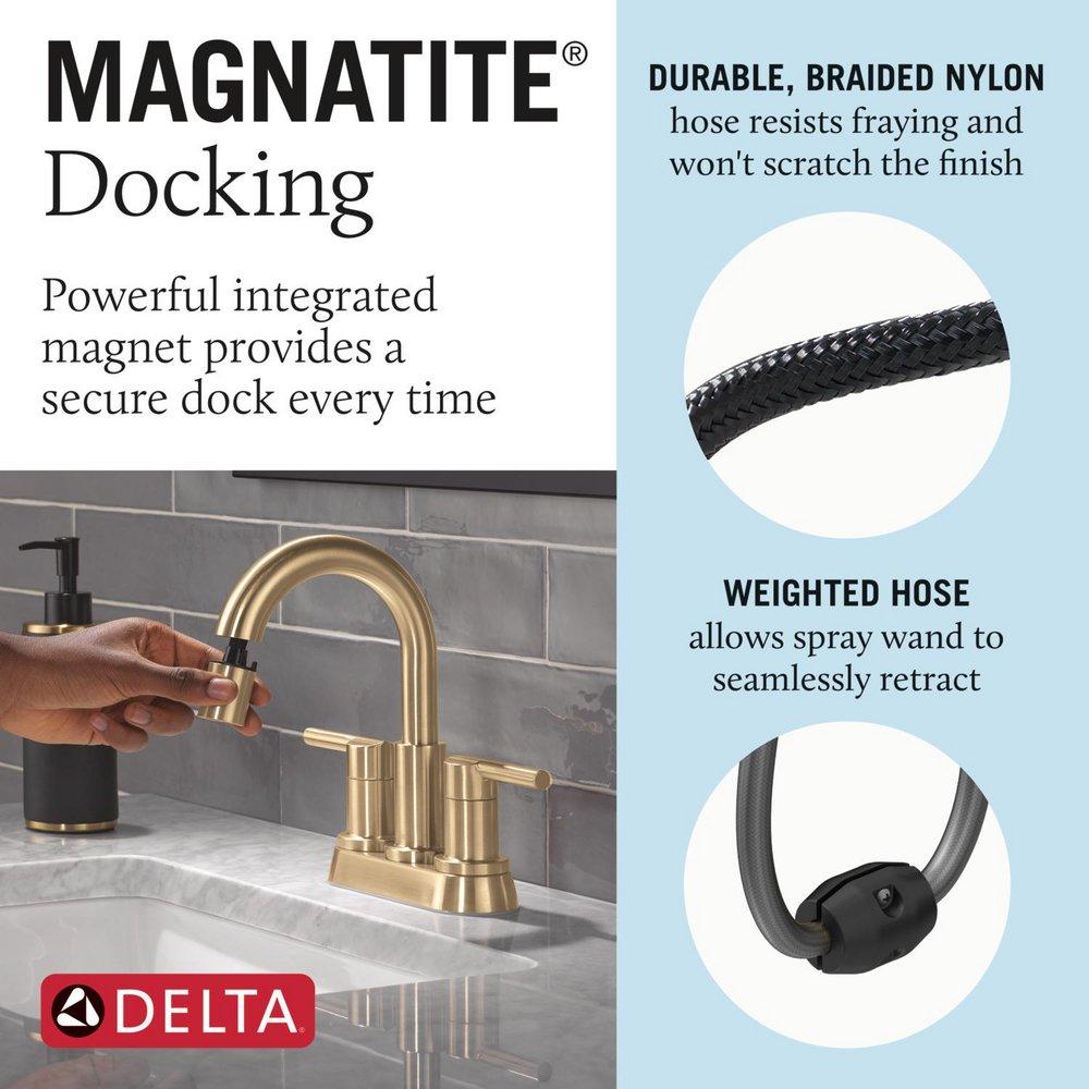 Two Handle Centerset Bathroom Sink Faucet in Champagne Bronze 