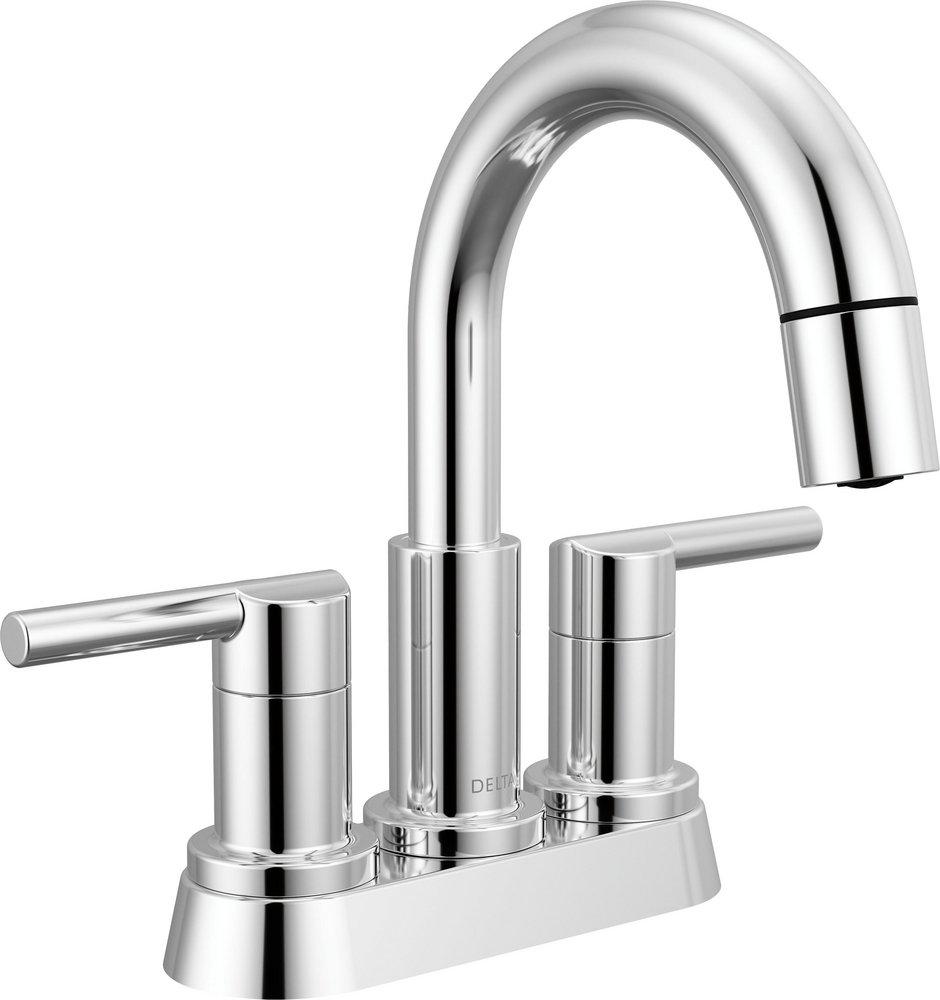 DELTA NICOLI TWO HANDLE CENTERSET PULL-DOWN BATHROOM FAUCET 