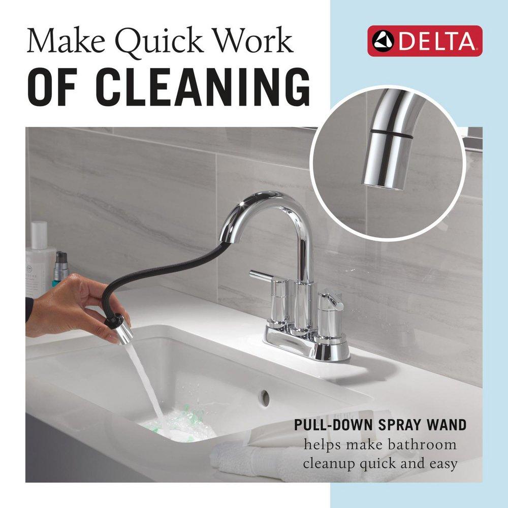 Two Handle Centerset Bathroom Sink Faucet in Chrome 