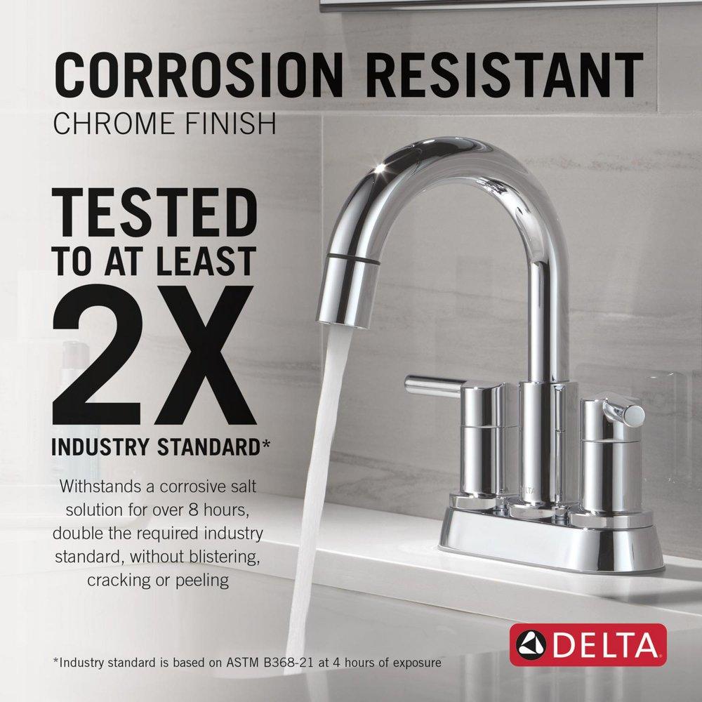 Two Handle Centerset Bathroom Sink Faucet in Chrome 