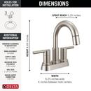 DELTA NICOLI TWO HANDLE CENTERSET PULL-DOWN BATHROOM FAUCET 