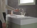 Two Handle Centerset Bathroom Sink Faucet in Stainless 