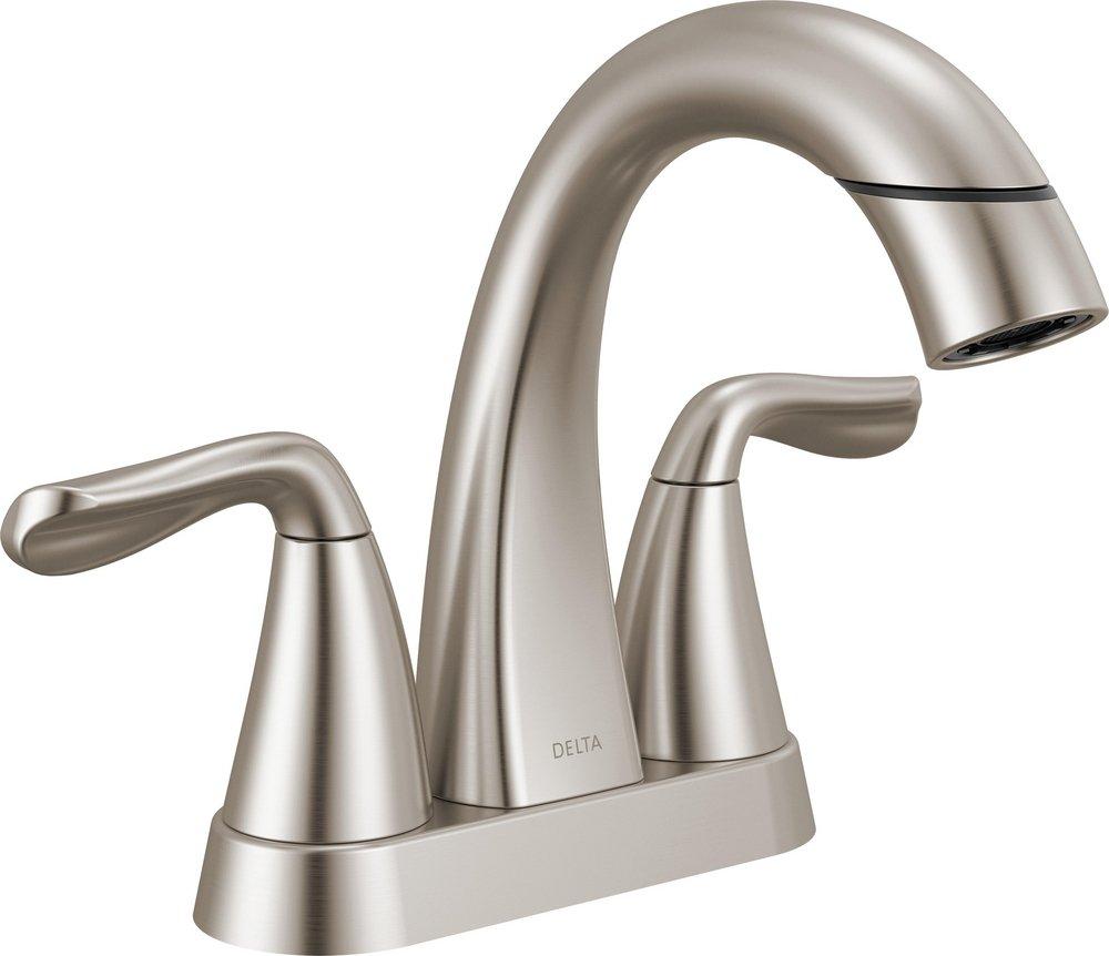 DELTA ARVO TWO HANDLE CENTERSET PULL-DOWN BATHROOM FAUCET 