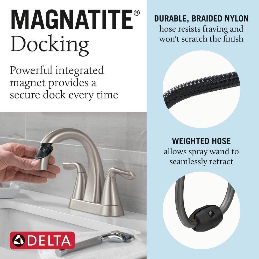 Two Handle Centerset Bathroom Sink Faucet in SpotShield&reg; Brushed Nickel 