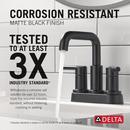 Two Handle Centerset Bathroom Sink Faucet in Matte Black 