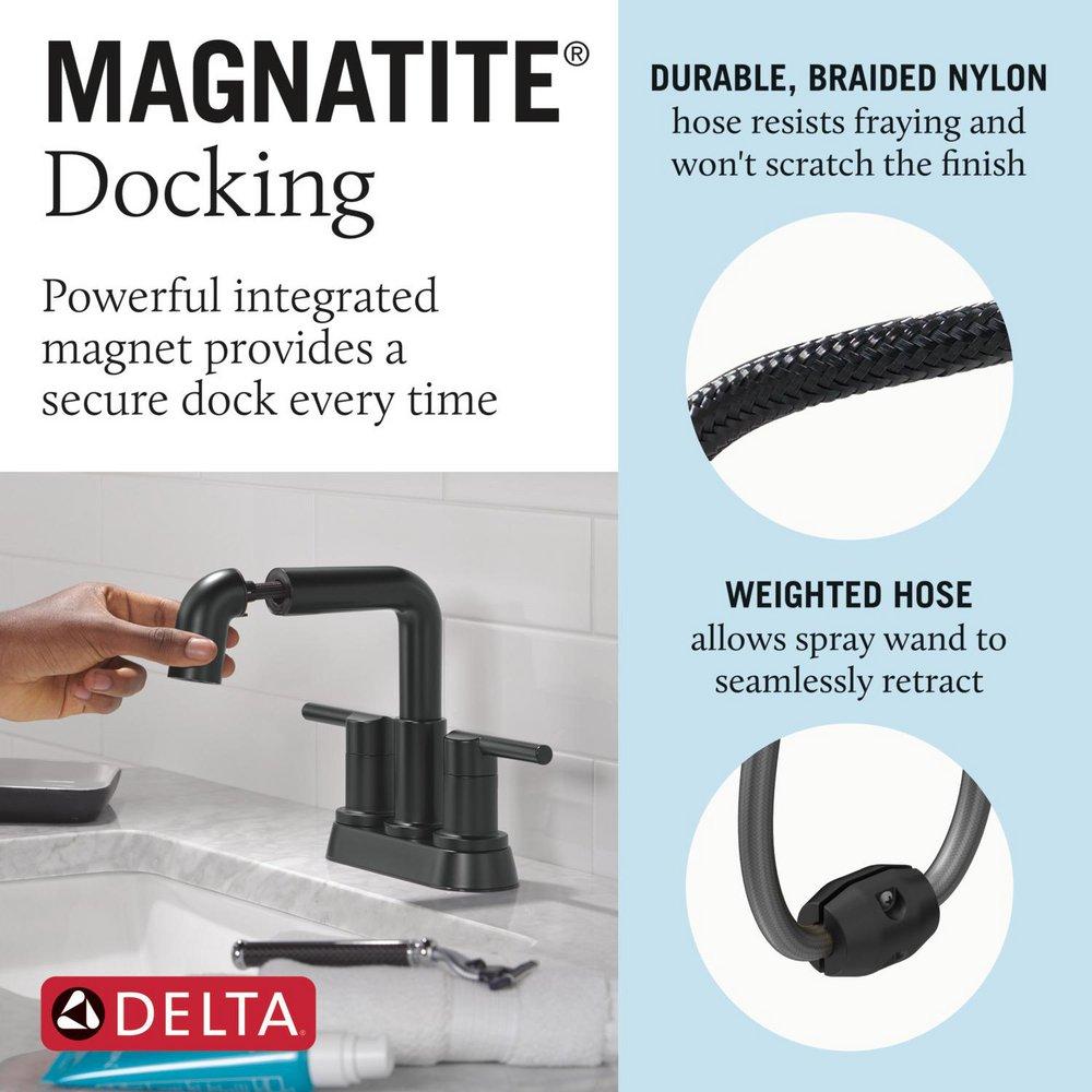 DELTA NICOLI TWO HANDLE CENTERSET PULL-DOWN BATHROOM FAUCET 