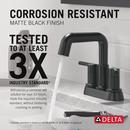 Two Handle Centerset Bathroom Sink Faucet in Matte Black 