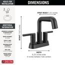 Two Handle Centerset Bathroom Sink Faucet in Matte Black 