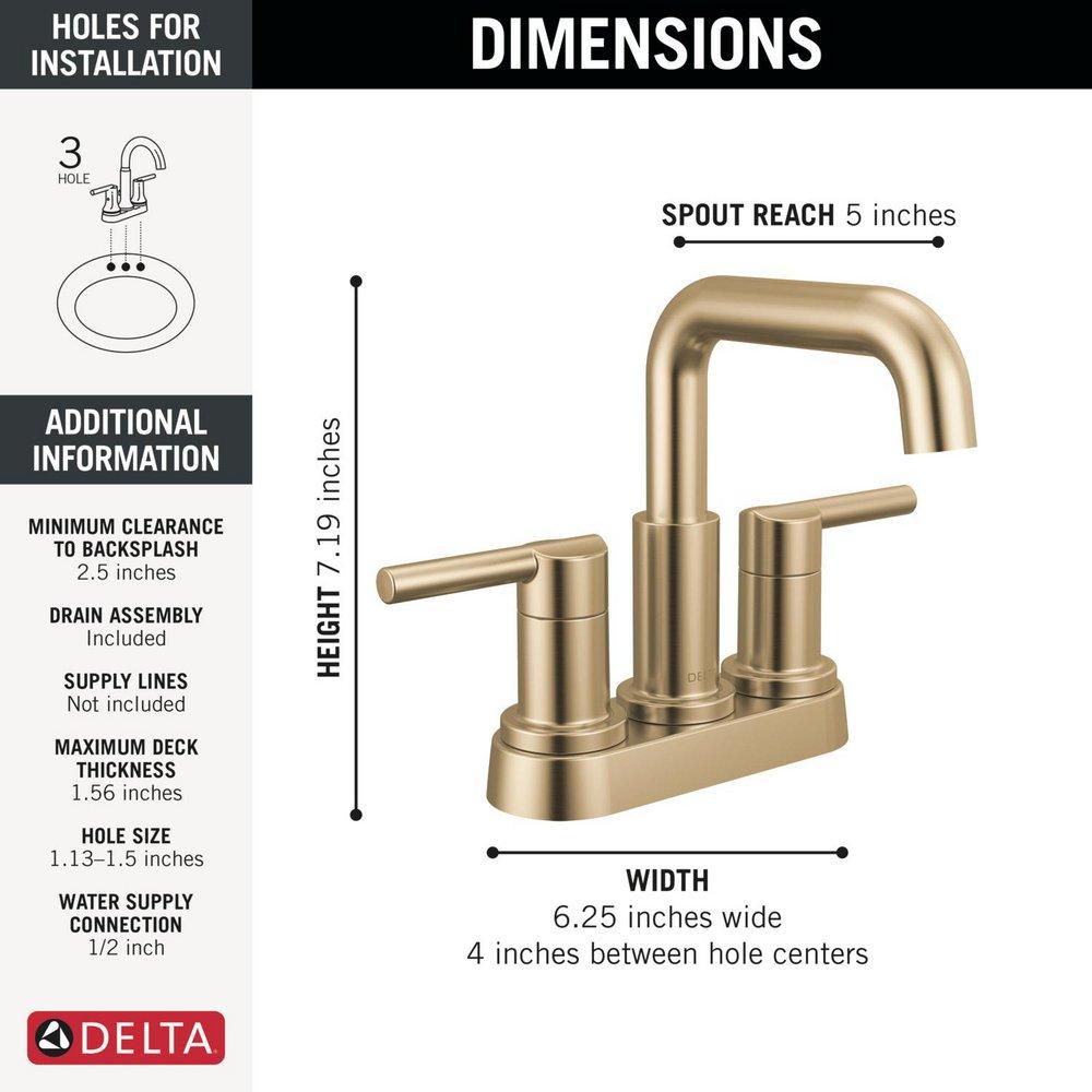 Two Handle Centerset Bathroom Sink Faucet in Champagne Bronze 