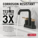 Two Handle Centerset Bathroom Sink Faucet in Matte Black/Champagne Bronze 