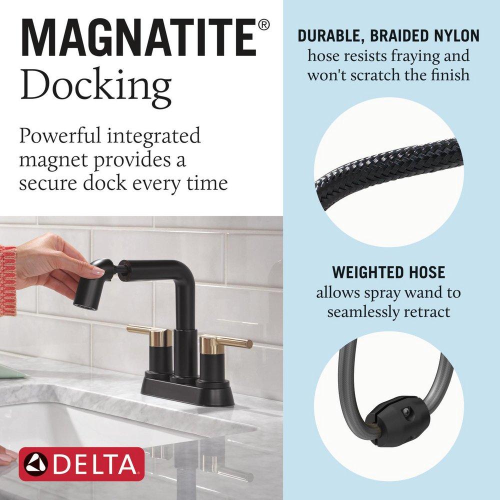 DELTA NICOLI TWO HANDLE CENTERSET PULL-DOWN BATHROOM FAUCET 