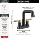 DELTA NICOLI TWO HANDLE CENTERSET PULL-DOWN BATHROOM FAUCET 