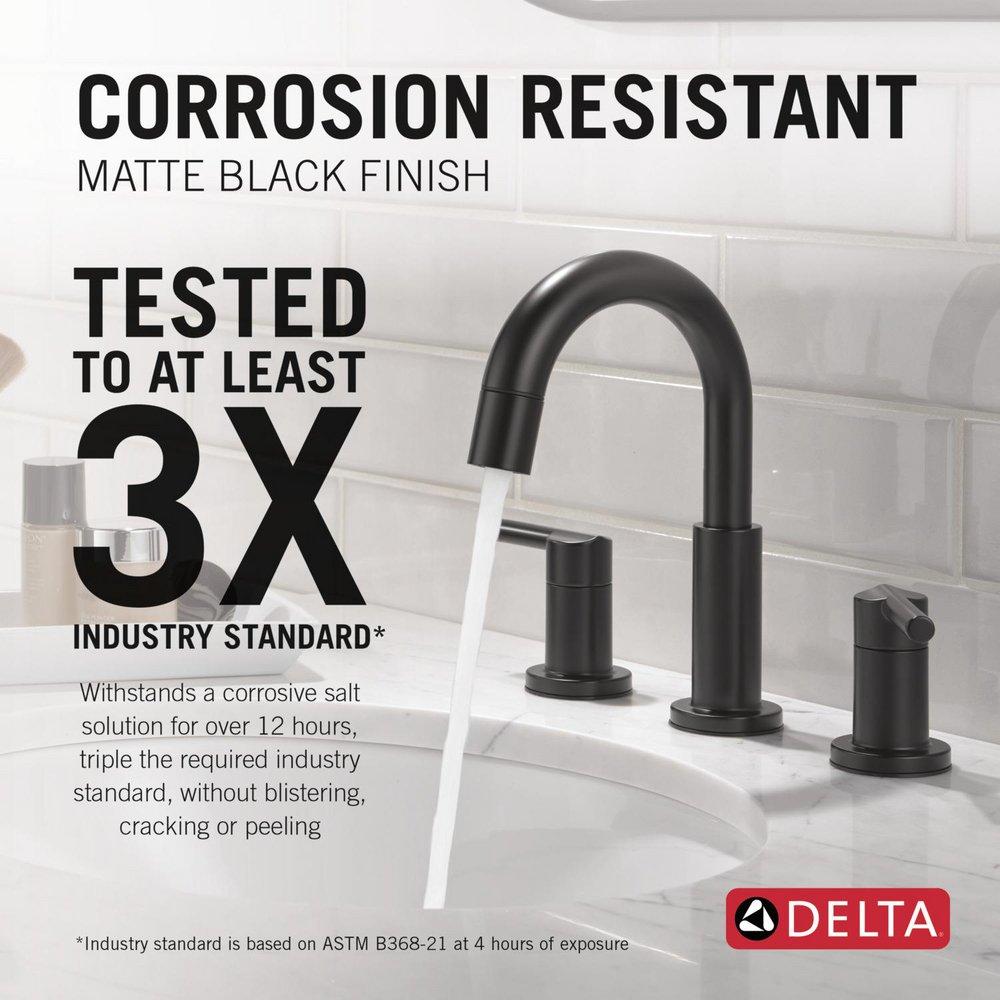 Two Handle Widespread Bathroom Sink Faucet in Matte Black 