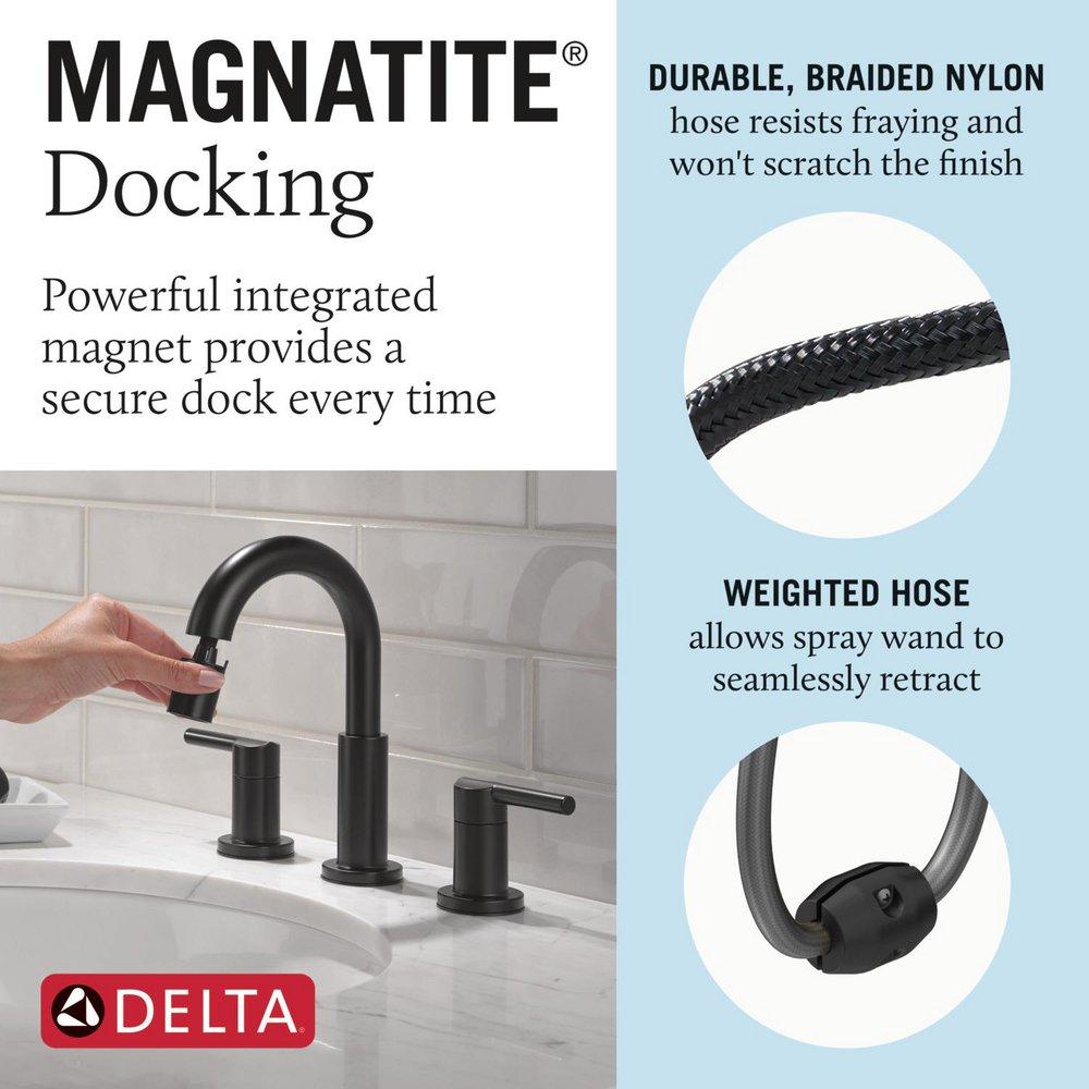 Two Handle Widespread Bathroom Sink Faucet in Matte Black 