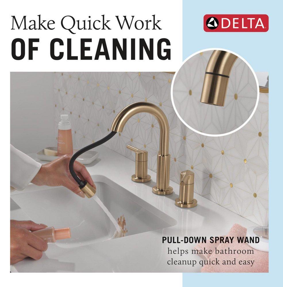 Two Handle Widespread Bathroom Sink Faucet in Champagne Bronze 