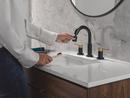 Two Handle Widespread Bathroom Sink Faucet in Matte Black/Champagne Bronze 