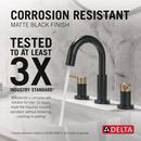 Two Handle Widespread Bathroom Sink Faucet in Matte Black/Champagne Bronze 