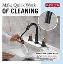 Two Handle Widespread Bathroom Sink Faucet in Matte Black/Champagne Bronze 