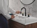 Two Handle Widespread Bathroom Sink Faucet in Matte Black/Champagne Bronze 