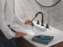 Two Handle Widespread Bathroom Sink Faucet in Matte Black/Champagne Bronze 