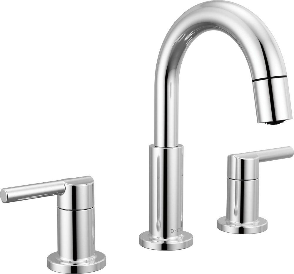 DELTA NICOLI TWO HANDLE WIDESPREAD PULL-DOWN BATHROOM FAUCET 