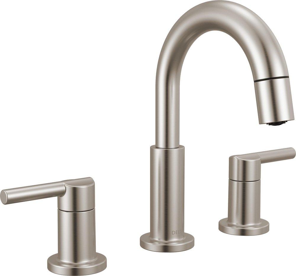 DELTA NICOLI TWO HANDLE WIDESPREAD PULL-DOWN BATHROOM FAUCET 